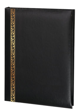 Value Line Scroll Memorial Guest Book-6 Ring-STVL103-Black