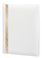 Value Line Scroll Memorial Guest Book-6 Ring-STVL103-White