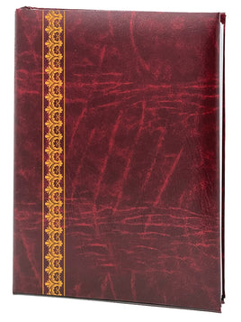 Value Series Filigree Memorial Guest Book-6 Ring-STVL104-Burgundy