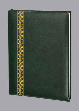 Value Series Filigree Memorial Guest Book-6 Ring-STVL104-Green