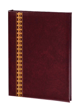 Value Series Filigree Memorial Guest Book-6 Ring-STVL104-Burgundy