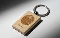 Wooden Fingerprint Keychain with Name