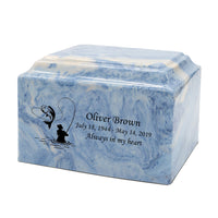 Sky Blue Grace Cultured Marble Urn - IUCM809