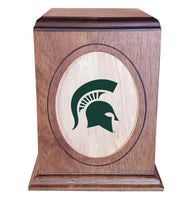 Michigan State Spartans Wooden Memorial Cremation Urn - WDMST100