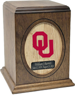 University of Oklahoma Sooners Wooden Memorial Cremation Urn - WDUOK100