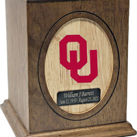 University of Oklahoma Sooners Wooden Memorial Cremation Urn - WDUOK100