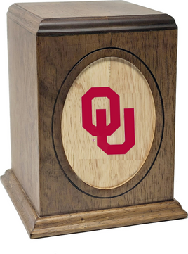 University of Oklahoma Sooners Wooden Memorial Cremation Urn - WDUOK100