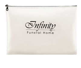 Vinyl Zippered Portfolios - White - IUZPPORT100-White