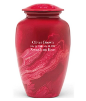 Flowing Tie-Dye Alloy Cremation Urn, Red - IUAL210