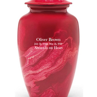 Flowing Tie-Dye Alloy Cremation Urn, Red - IUAL210
