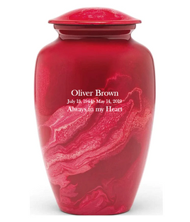 Flowing Tie-Dye Alloy Cremation Urn, Red - IUAL210