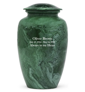 Flowing Tie-Dye Alloy Cremation Urn, Green - IUAL206