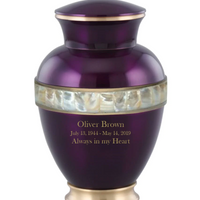 Zeus Adult Urn with MOP band - Purple - IURG136