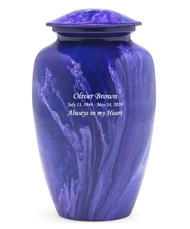 Flowing Tie-Dye Alloy Cremation Urn, Violet - IUAL208