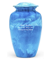 Flowing Tie-Dye Alloy Cremation Urn, Blue - IUAL207