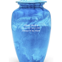 Flowing Tie-Dye Alloy Cremation Urn, Blue - IUAL207