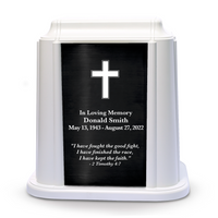 Crown Niche Urn - Cross (Black or White Color Available)