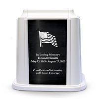 Crown Niche Urn - American Flag (Black or White Color Available)