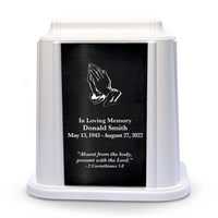 Crown Niche Urn - Praying Hands (Black or White Color Available)