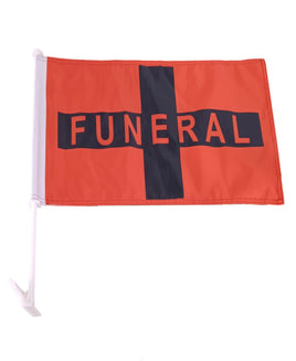 Window Clip-On Lead Car Funeral Flag - Orange