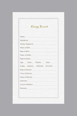Clergy Record Card - ST562