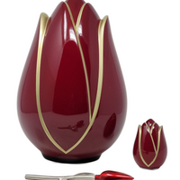 Tulip Series - Fiberglass Cremation Urn, Red - IUFS102-Red