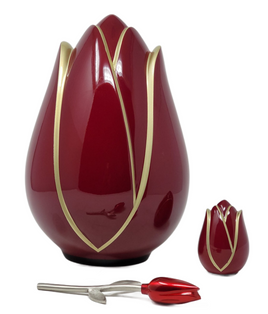 Tulip Series - Fiberglass Cremation Urn, Red - IUFS102-Red