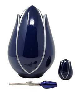 Tulip Series - Fiberglass Cremation Urn, Blue - IUFS102-Blue