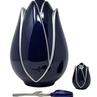 Tulip Series - Fiberglass Cremation Urn, Blue - IUFS102-Blue