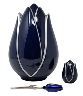 Tulip Series - Fiberglass Cremation Urn, Blue - IUFS102-Blue