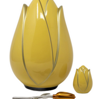Tulip Series - Fiberglass Cremation Urn, Yellow - IUFS102-Yellow
