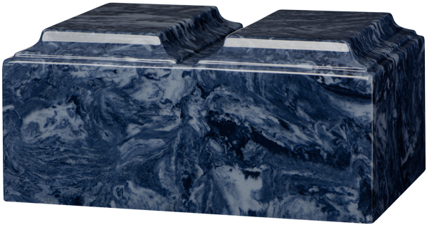 Prussian Blue Grace Cultured Marble Companion Urn