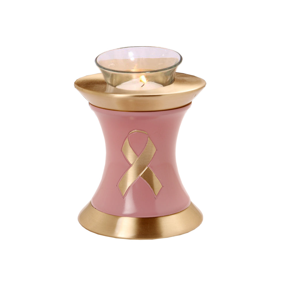 Pink Ribbon Tealight Cremation Urn - IUTL105