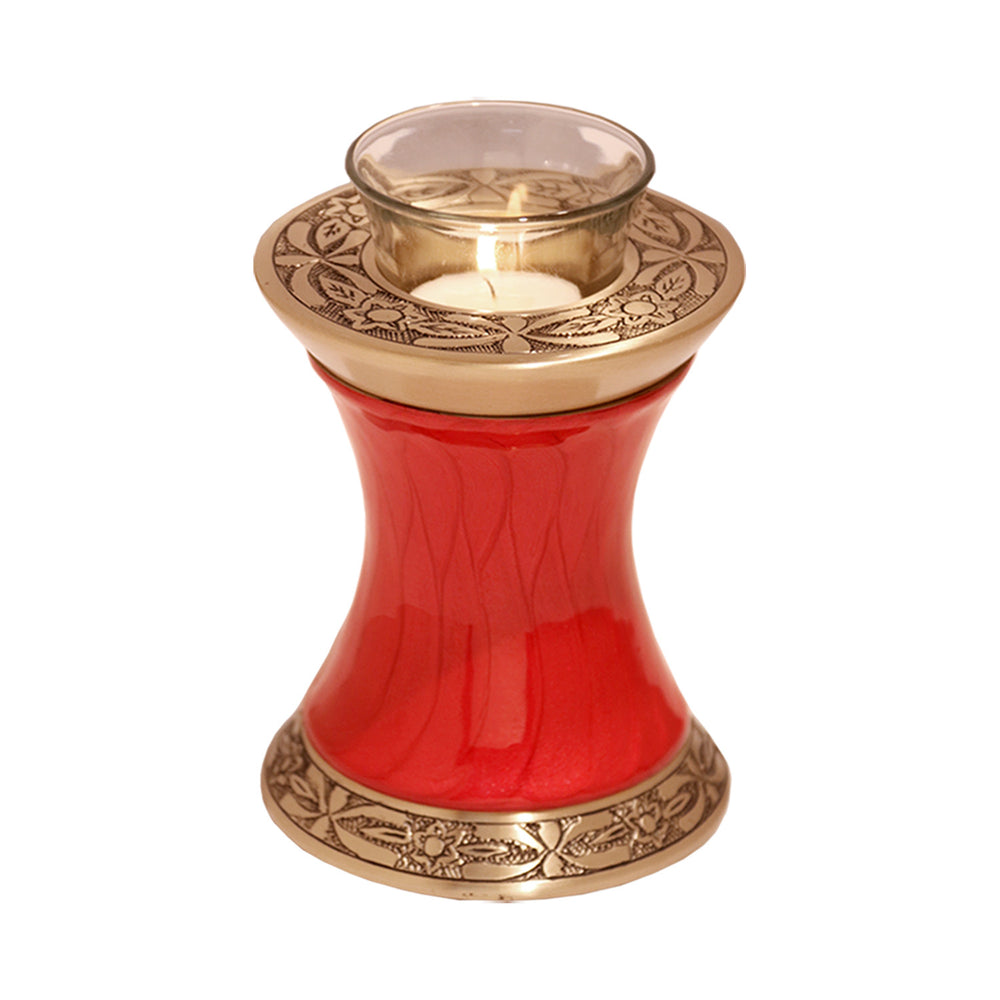 Baroque Red Tealight Cremation Urn - IUTL100