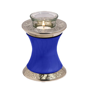 Baroque Blue Tealight Cremation Urn - IUTL114