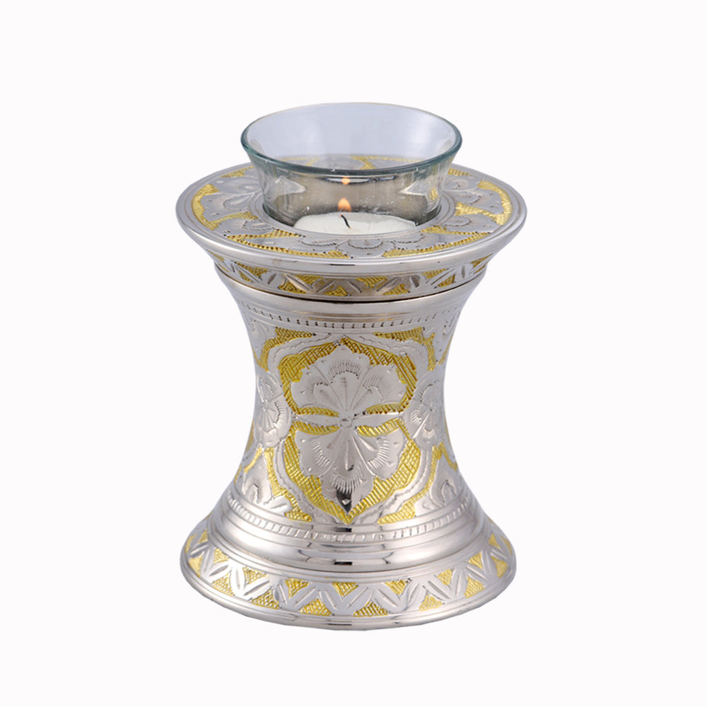 Silver and Gold Tealight Cremation Urn - IUTL106