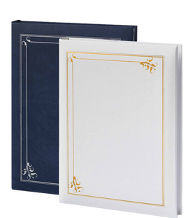 Art Deco Memorial Guest Book - W Silver/Gold Foil - 6 Ring