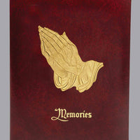 Praying Hands Funeral Guest Book - Burgundy - 6 Ring - ST881-BK