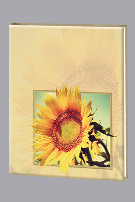 Sunflower Funeral Guest Book - 6 Ring - ST8568-BK