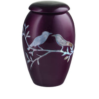 Mother of Pearl Birds on Burgundy - IUMOP115