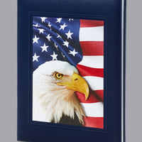 American Pride Funeral Guest Book - Blue - 6 Ring - ST8544-BK