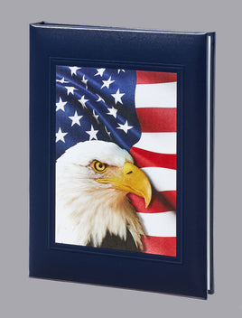 American Pride Funeral Guest Book - Blue - 6 Ring - ST8544-BK