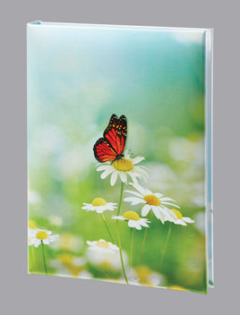 Butterfly In Flight Funeral Guest Book - 6 Ring - ST8551-BK