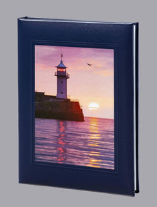 Lighthouse Funeral Guest Book - 6 Ring - ST8606-BK