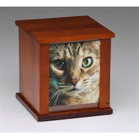 Cherry Finish Tower with Picture Frame Pet Cremation Urn - IUB006
