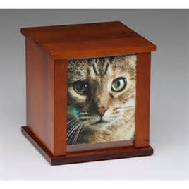 Cherry Finish Tower with Picture Frame Pet Cremation Urn - IUB006