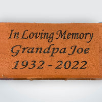 Custom Engraved Red Brick For Outdoor Memorial - IUBRICK100