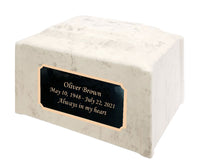 Diamond Pillared Cultured Marble Adult Cremation Urn
