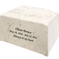 Diamond Pillared Cultured Marble Adult Cremation Urn