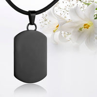 Black polished fingerprint pendant - Dog Tag